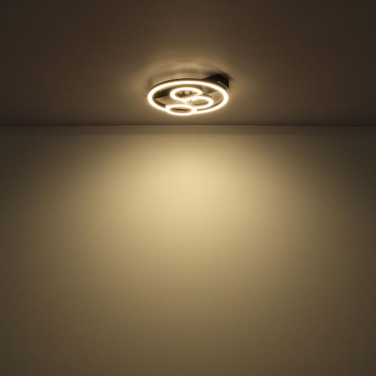 LED DECKENLEUCHTE Metall Schwarz Dimmbar Memory - Schwarz, Metall (35/33/8.8cm) - Globo Lighting