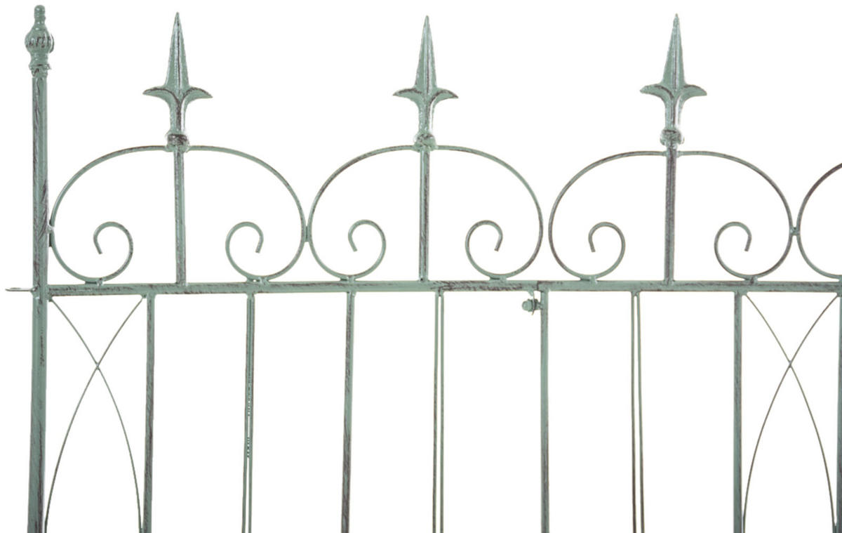 GARTENZAUN 4er Set Metall antik-grün - Grün, Metall (124/116cm) - CLP