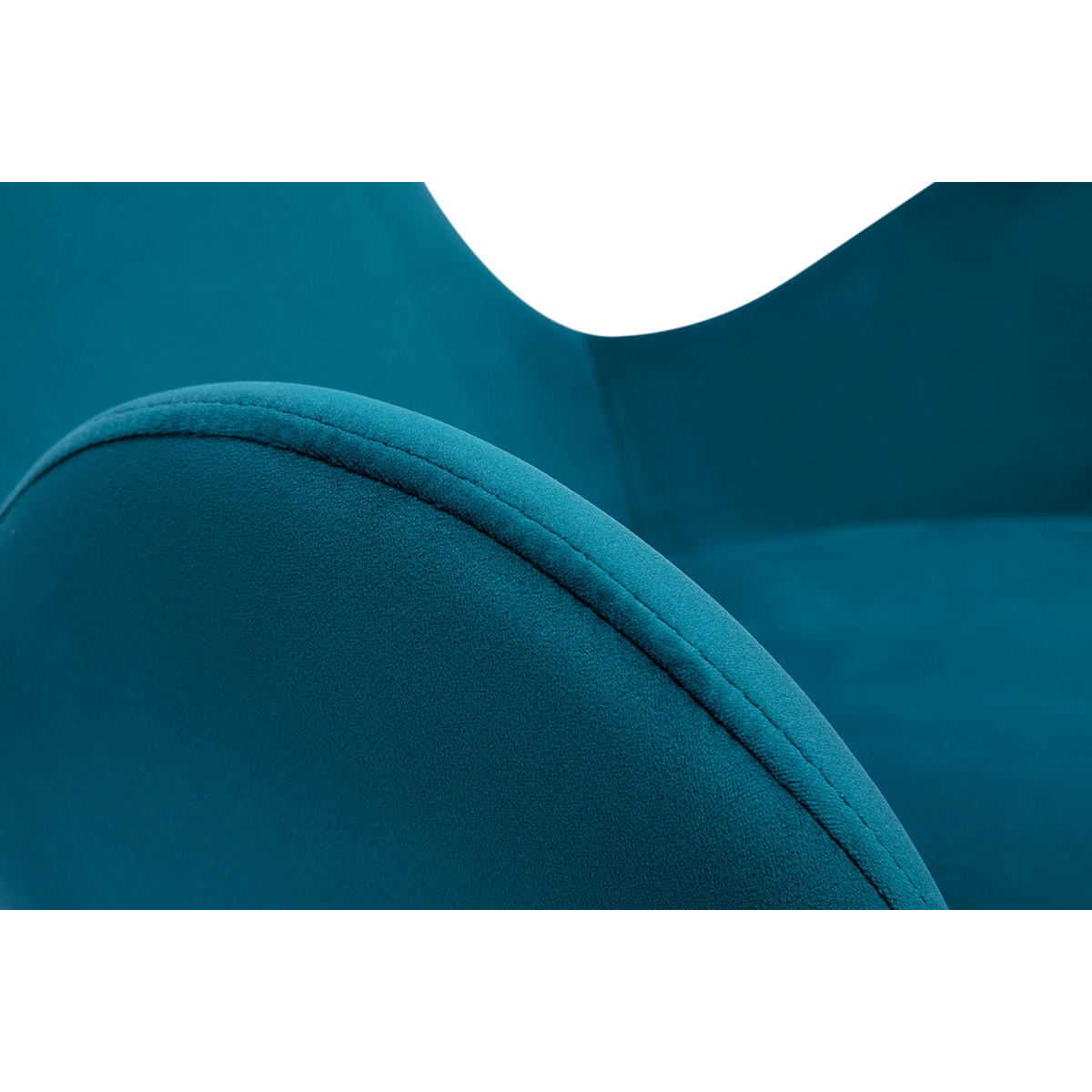 SCHAUKELSTUHL Design Velours Petrol ESKUA - Blau, Kunststoff (104/100/77cm) - Miliboo