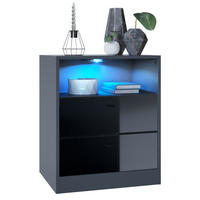 KOMMODE Pino Fronten in Schwarz Hochglanz - Schwarz Hochglanz, Holzwerkstoff (56/67.5/36cm) - Vladon