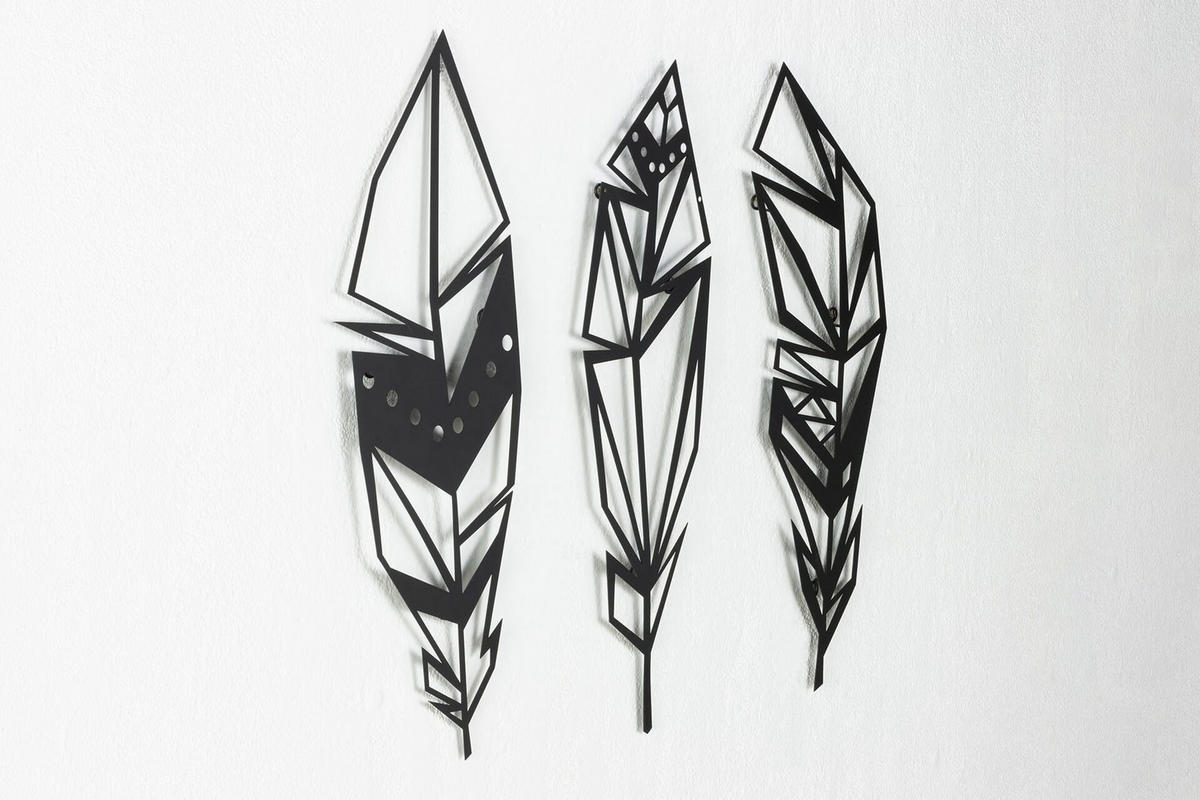 WANDDEKO Schwarz 72/70 cm - Schwarz, Metall (1.5/70/3cm) - KUNSTLOFT