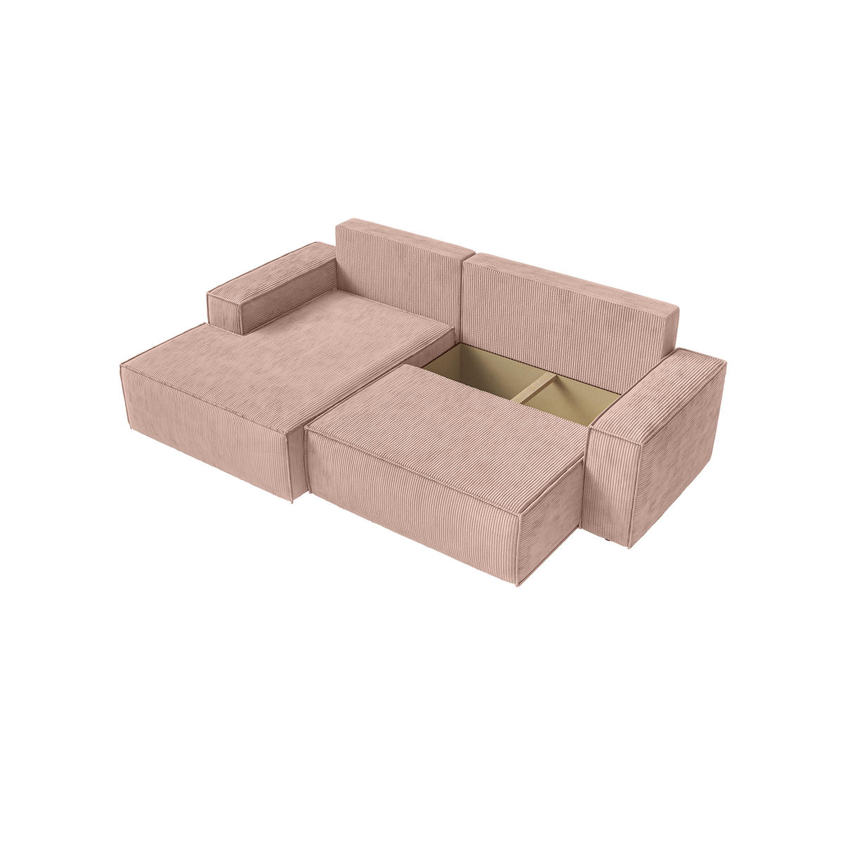 ECKSOFA Kokko mit Schlaffunktion, Hellrosa - Pink, Textil (267/167cm) - Fedve