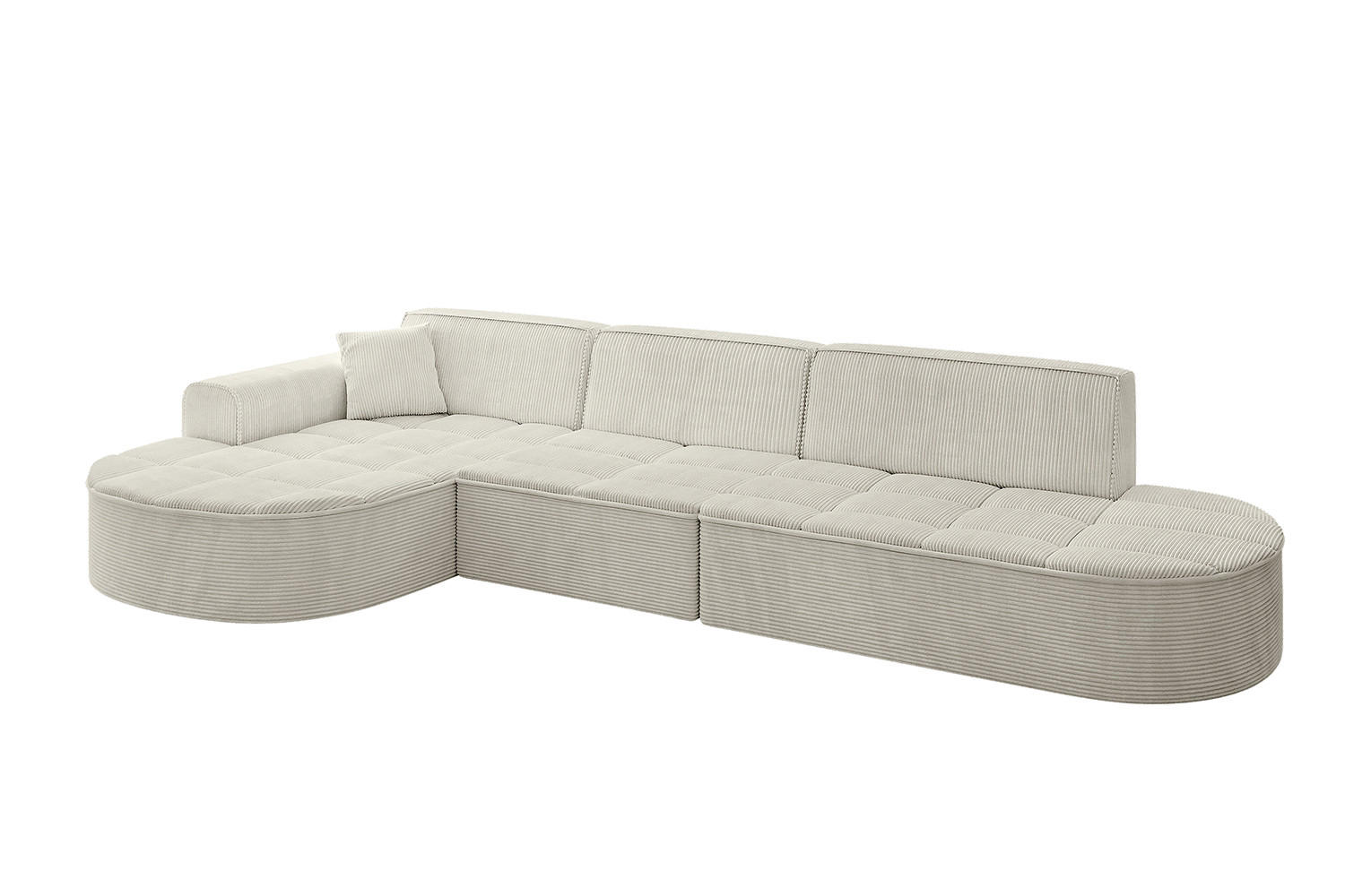 ECKSOFA Ottomane Links TARO-L2 - 328x171x79,5 cm Hellgrau - Hellgrau, Holzwerkstoff/Textil (328/171cm) - ALTDECOR