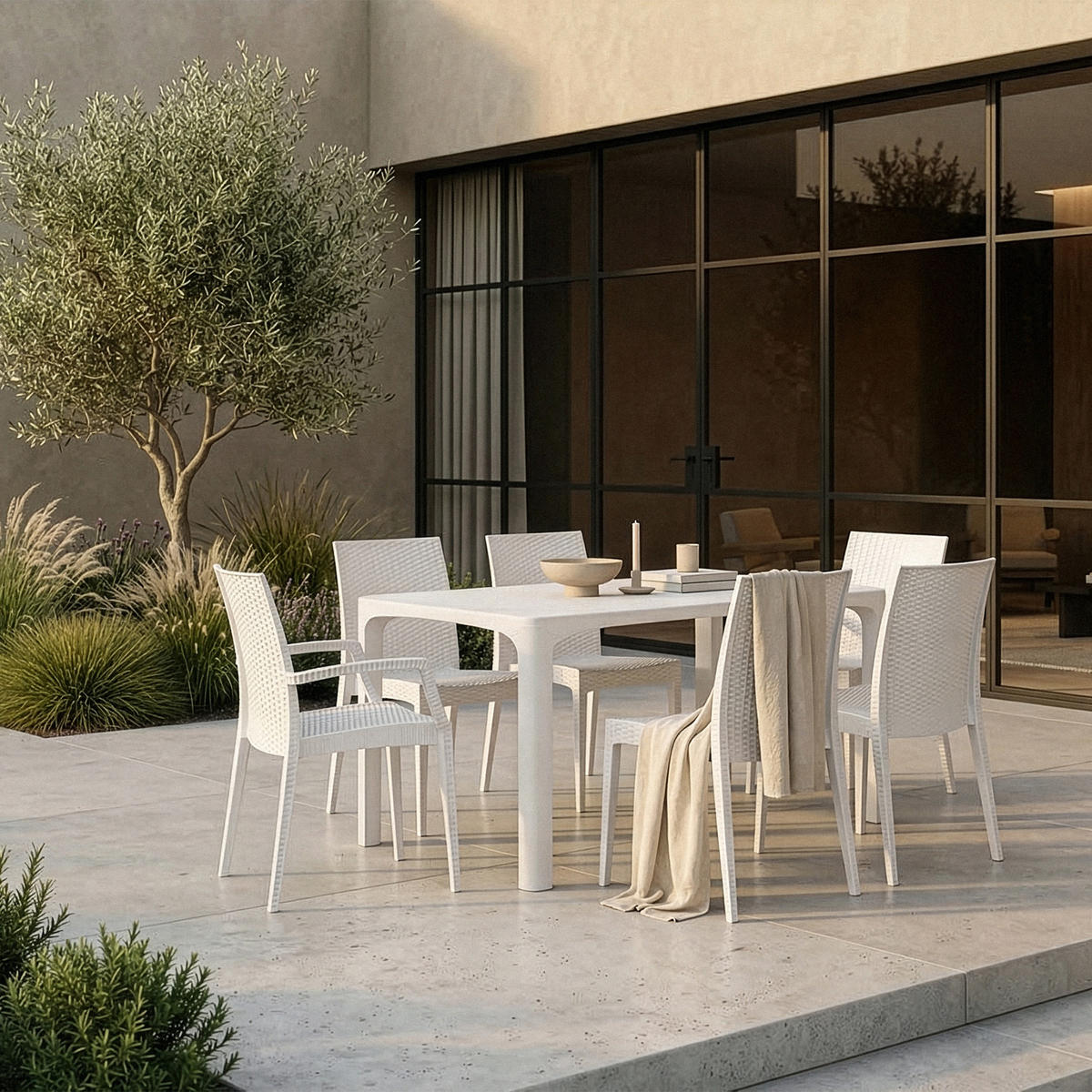GARTENTISCH LEOPSI, Weiß - Weiß, Kunststoff (80/120/72cm) - KONSIMO®