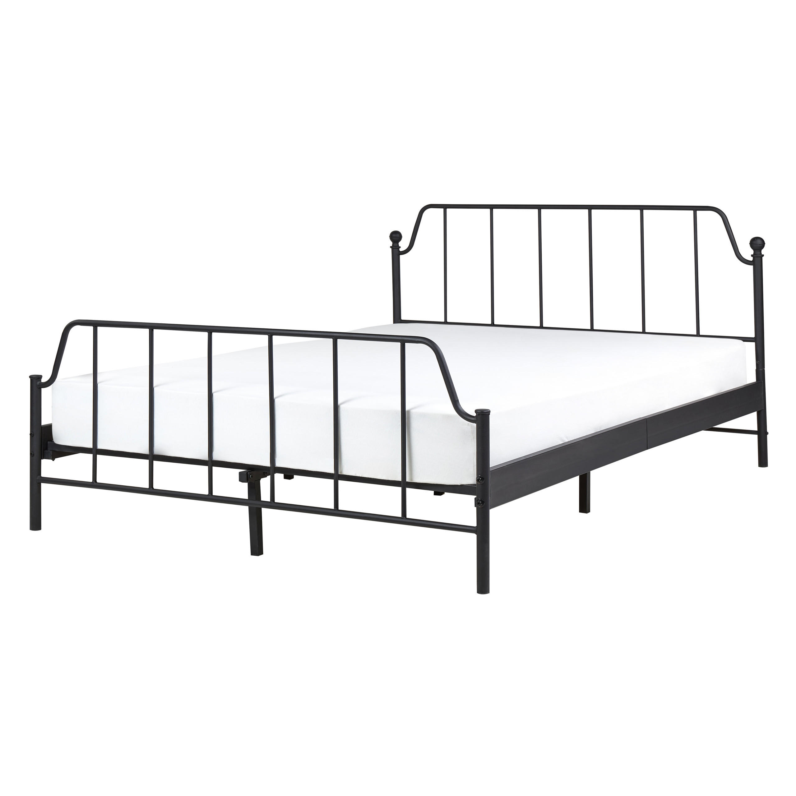 BETT mit Lattenrost 140x200 cm Schwarz Mauressac - Schwarz, Metall (140/200cm) - Beliani