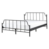 BETT mit Lattenrost 140x200 cm Schwarz Mauressac - Schwarz, Metall (140/200cm) - Beliani