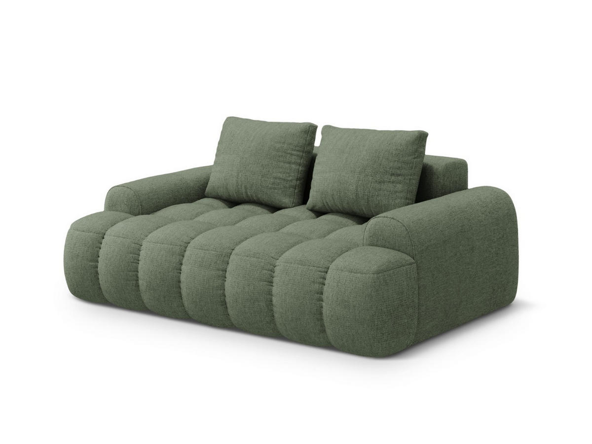 SOFA Linz aus strukturiertem Stoff dunkles olivgrün 2 Sitzplätze - Dunkelgrün, Textil (100/84/175cm) - Cosmopolitan Design
