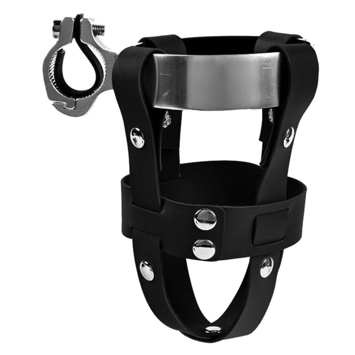 FAHRRADBECHERHALTER Verstellbarer universeller Wasserbecherhalter 7/7/14.6 cm Schwarz - Schwarz, Metall (7/14.6/7cm) - Authentics