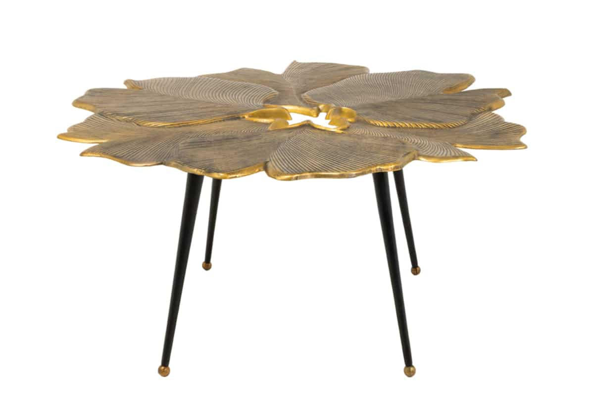 COUCHTISCH GINKGO rechteckig Gold 95cm - Beige/Goldfarben, Metall (90/95/47cm) - riess-ambiente