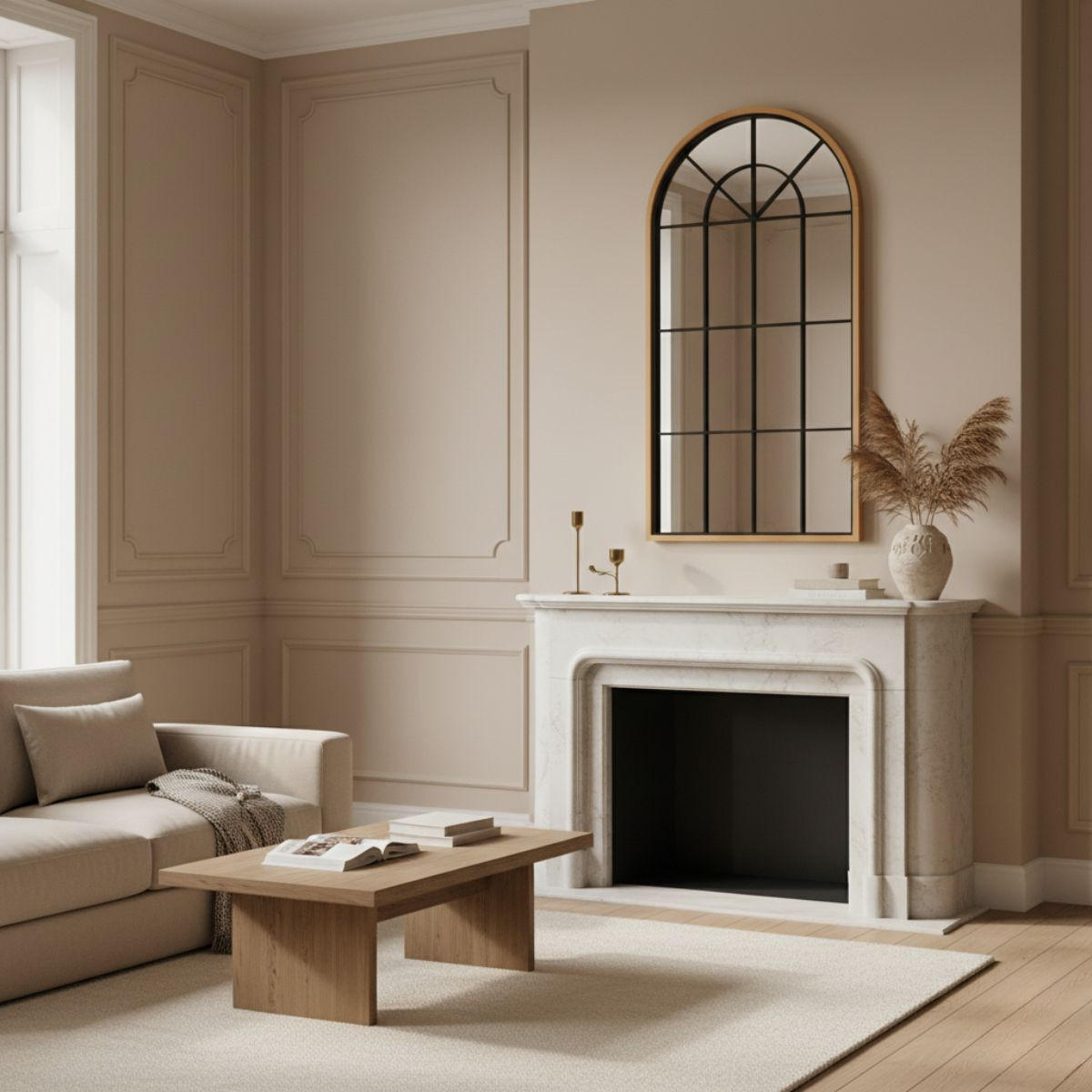 WANDSPIEGEL Arcus 110/56 cm - Braun, Glas (56/110/4cm)