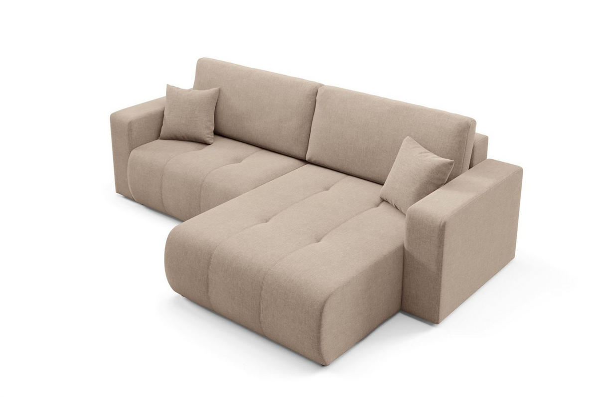 ECKSOFA Augusto - Beige, Holzwerkstoff/Textil (244/149cm) - Fun Möbel