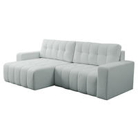 ECKSOFA Masone - Hellgrau/Schwarz, Holz/Kunststoff (245/143cm) - MIRJAN24