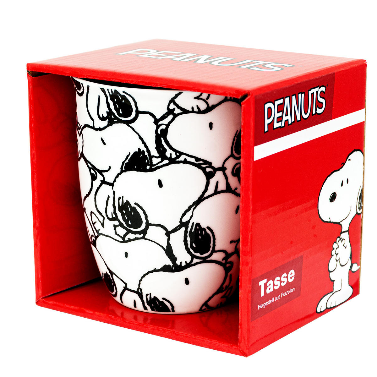 KAFFEEBECHER The Peanuts Snoopy Schwarz/Weiß 280 ml - Multicolor, Keramik (0.28L) - United Labels