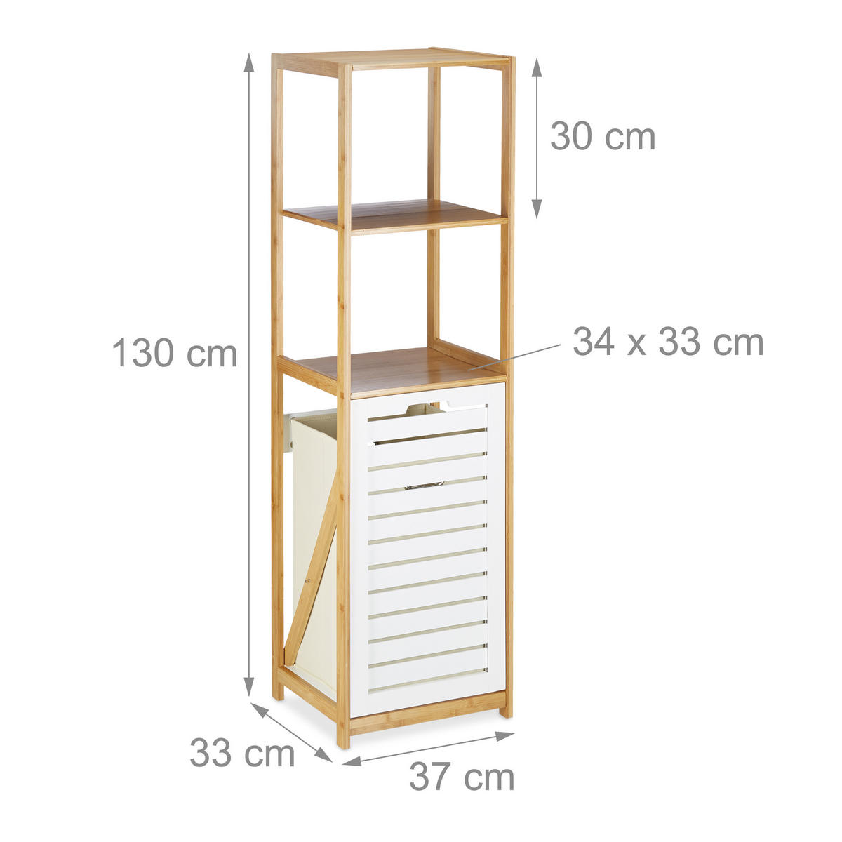 BADREGAL - Multicolor, Holz/Holzwerkstoff (37/130/33cm) - Relaxdays