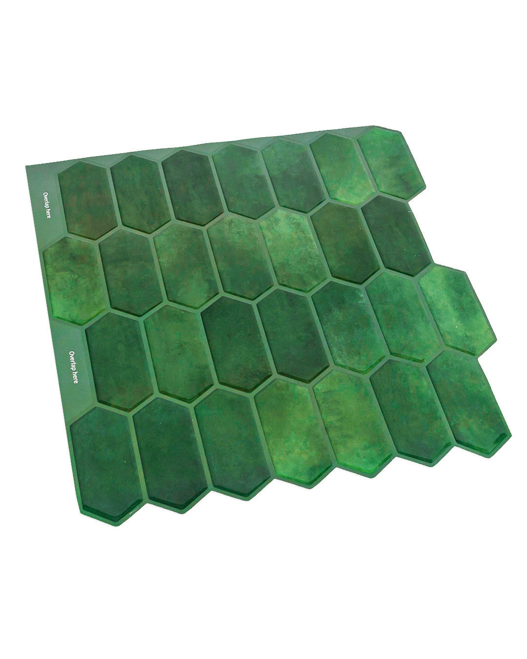 FLIESENAUFKLEBER 1 Stück 30,5 x 30,5 cm Selbstklebende Fliesen - Pera Verde - Grün, Kunststoff (30.5/0.12/30.5cm) - Mazovia