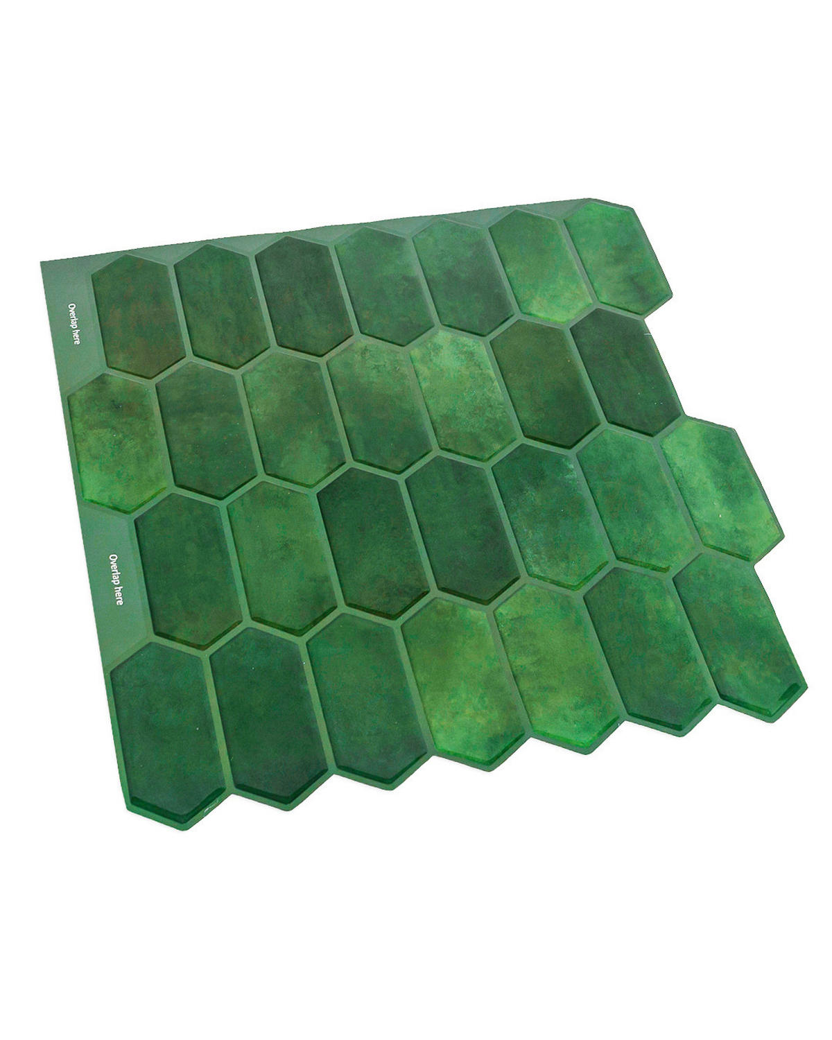 FLIESENAUFKLEBER 1 Stück 30,5 x 30,5 cm Selbstklebende Fliesen - Pera Verde - Grün, Kunststoff (30.5/0.12/30.5cm) - Mazovia