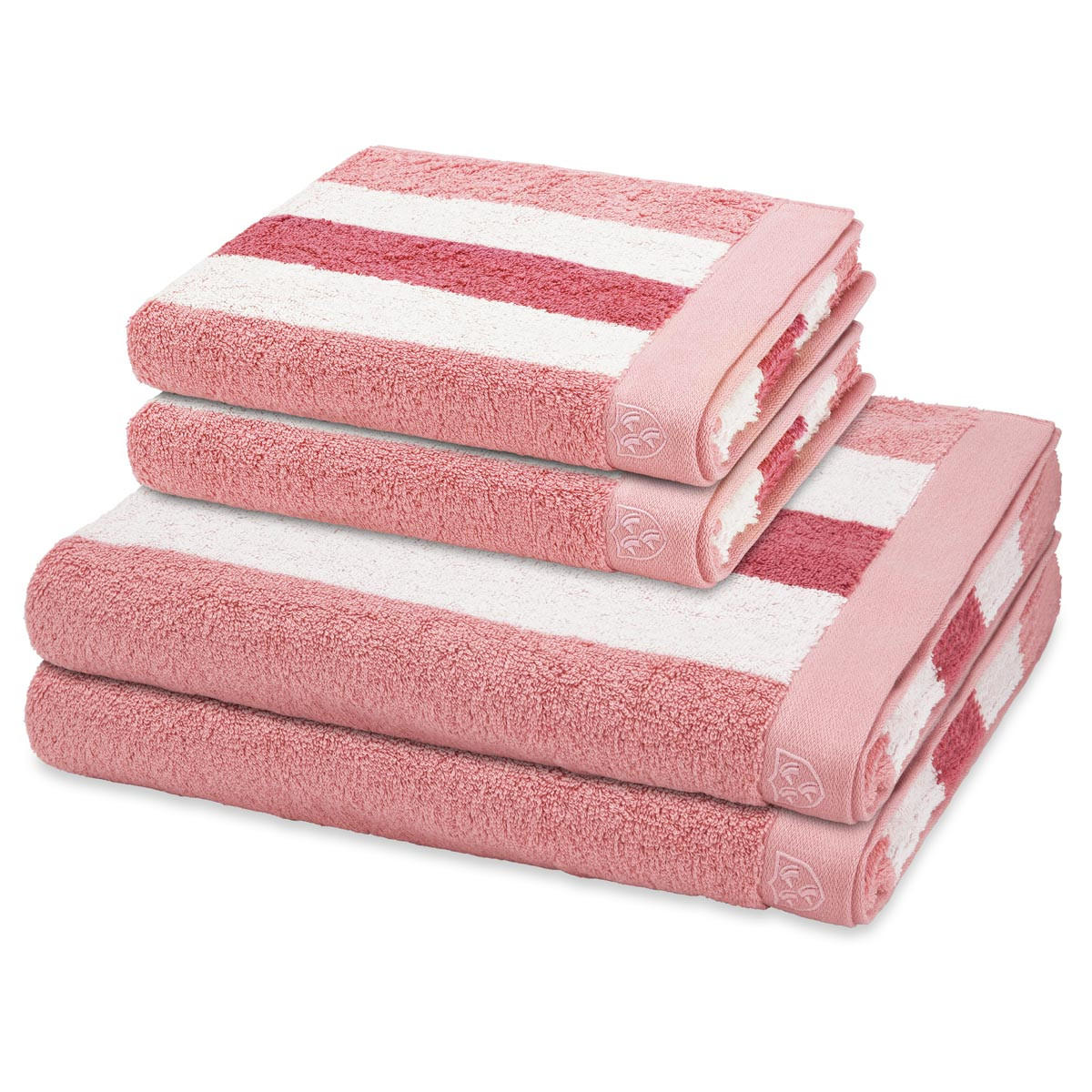FROTTIERSET Doubleface Stripes 4-teilig - Rosa, Textil (50/100cm) - Ross