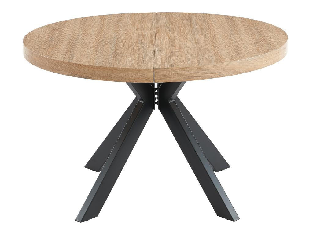 ESSTISCH - ausziehbar - 4 bis 8 Personen - MDF & Stahl - Naturfarben & Schwarz - KOMONI - Schwarz/Naturfarben, Holz (220/120/76cm) - Vente-Unique