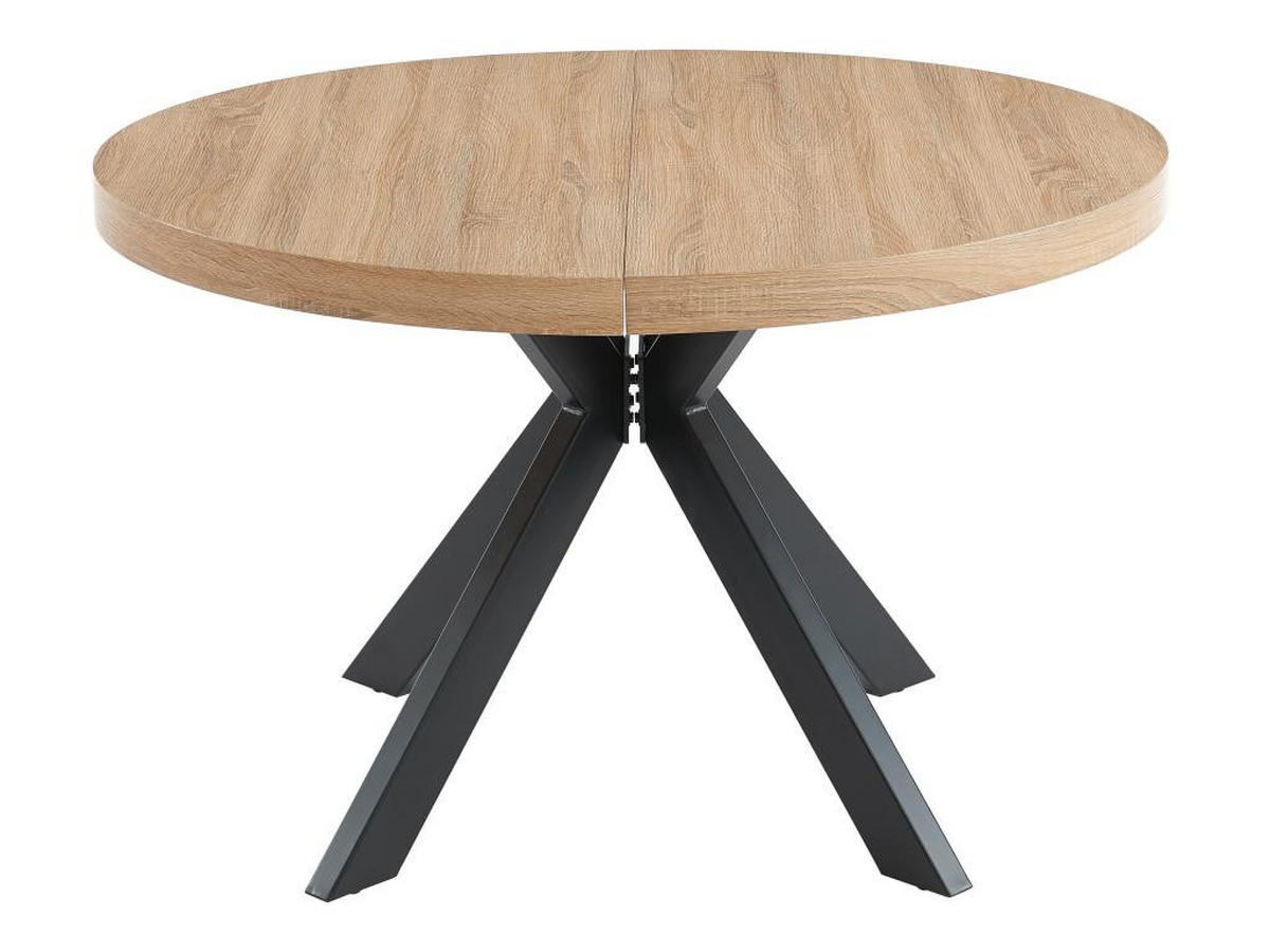 ESSTISCH - ausziehbar - 4 bis 8 Personen - MDF & Stahl - Naturfarben & Schwarz - KOMONI - Schwarz/Naturfarben, Holz (220/120/76cm) - Vente-Unique