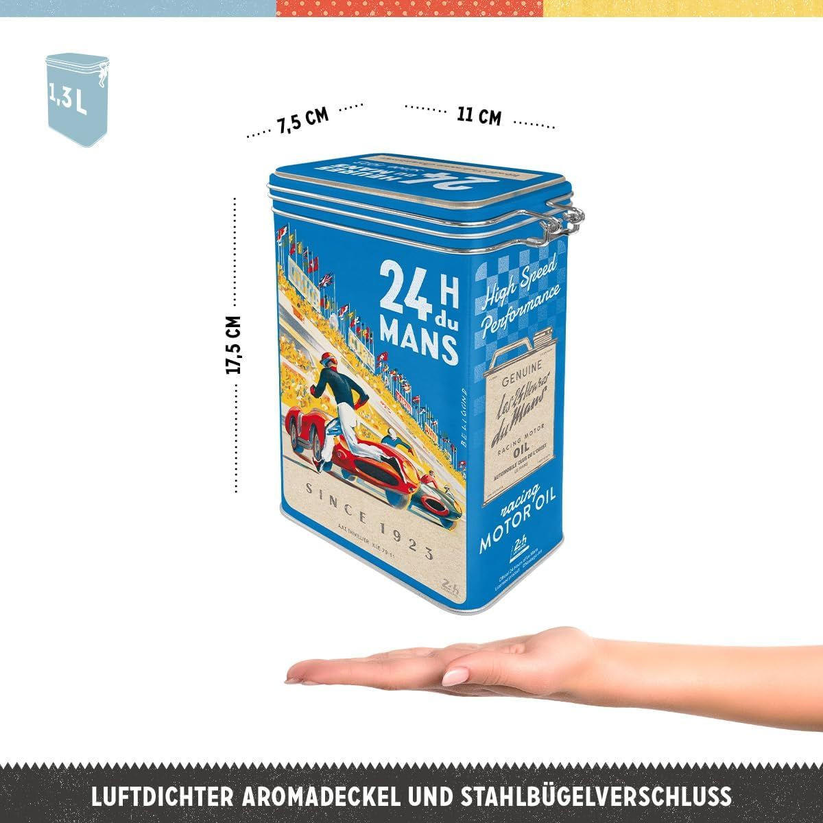 AROMADOSE 24h Le Mans Racing Poster Blue - Multicolor, Metall (11/17.5/7.5cm) - Nostalgic-Art