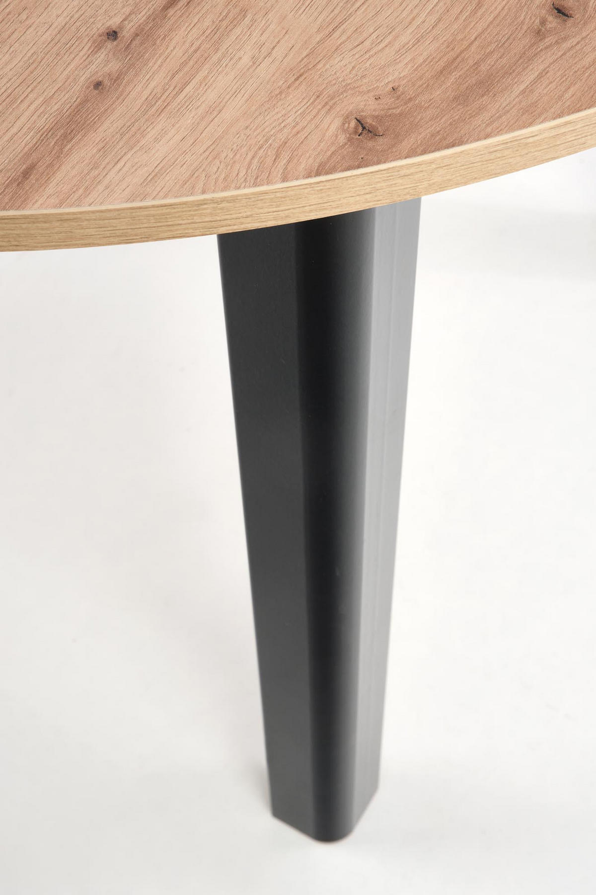 ESSTISCH rund Eiche Artisan - Schwarz ausziehbar - Schwarz/Eiche Artisan, Holzwerkstoff (102/102/76cm) - designimpex