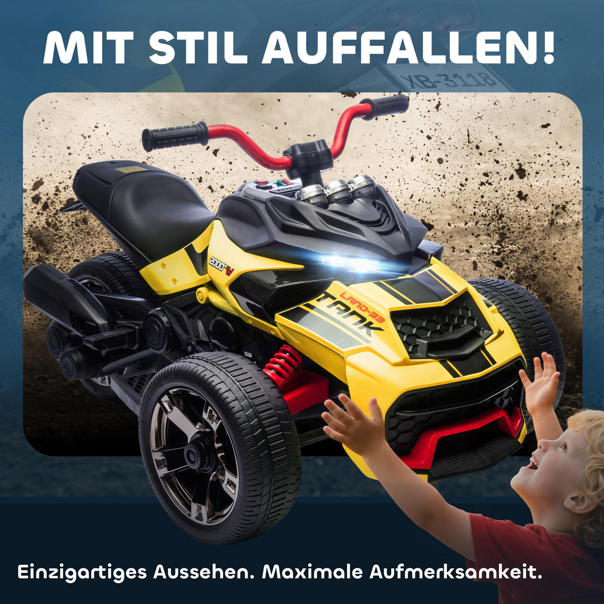 FAHRZEUGE zum Draufsitzen Gelb 113.0/74.0/63.0cm - Gelb, Kunststoff (113/74/63cm)