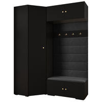 GARDEROBEN-SET 236,7/181,7/47 - Goldfarben/Schwarz, Holz/Metall (181.7/236.7/47cm) - Abiks Möbel