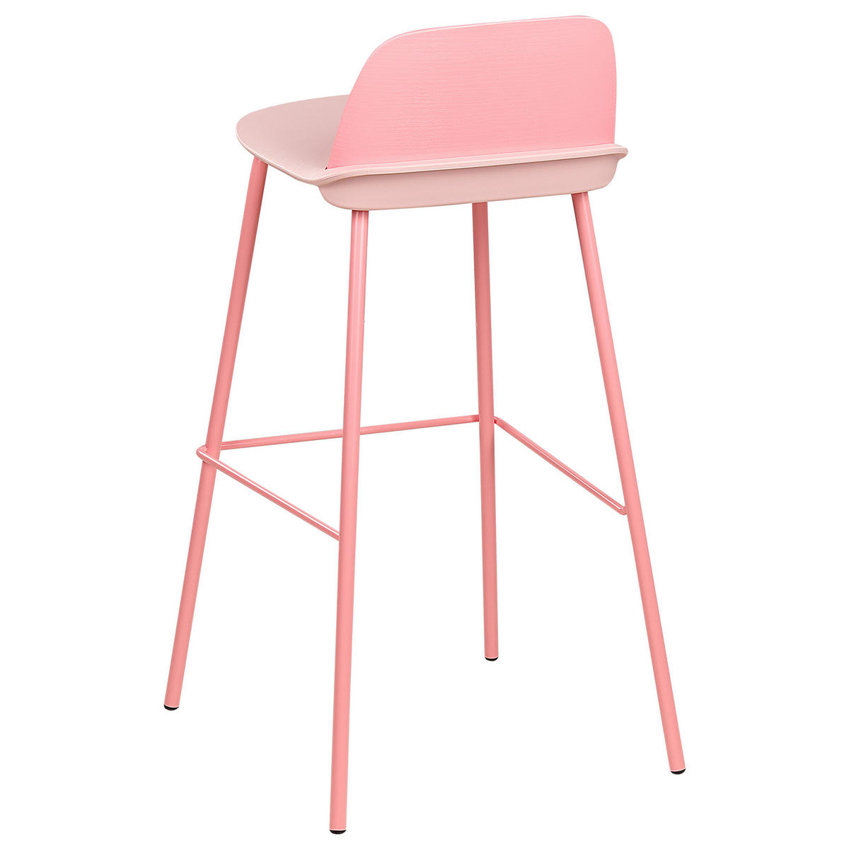 BARHOCKER 4er-Set Kunststoff Rosa Mora - Pink, Kunststoff/Metall (48/90/35cm) - Beliani