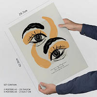 POSTER Set Mit 6 In Schwarzer Tinte Mächtig Kunstdrucke Im Skizzenstil Für Innenarchitektur A3 & A4 Weißer Rahmen - Weiß, Papier (29/3cm) - Nacnic