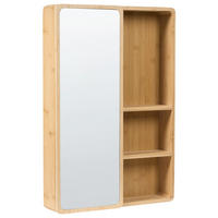 KOUPELNOVÁ ZRCADLOVÁ SKŘÍŇKA 41/61 cm Světle hnědá Guatavita - hnědá/světle hnědá, dřevo (41/61/9cm) - Beliani