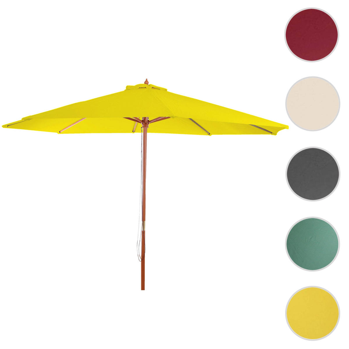 SONNENSCHIRM RUND Gelb - Gelb, Holz (350/350cm) - MCW