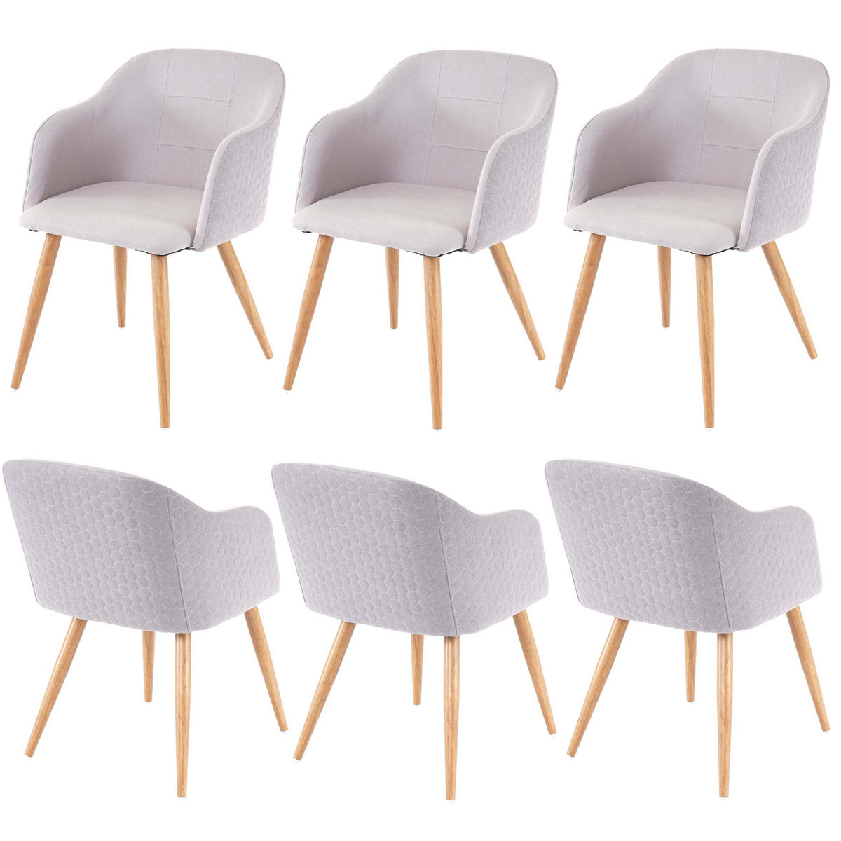 ESSZIMMERSTUHL Grau 6er-Set - Grau, Textil (53/78/60cm) - MCW