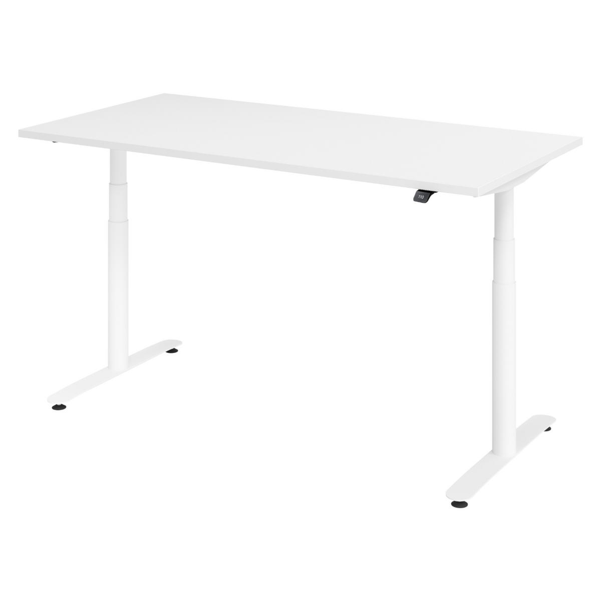 SCHREIBTISCH elektrisch Bluetooth & App XDLR 160/80/72 cm in Weiß/Weiß - Weiß, Holzwerkstoff (160/80/72cm) - bümö