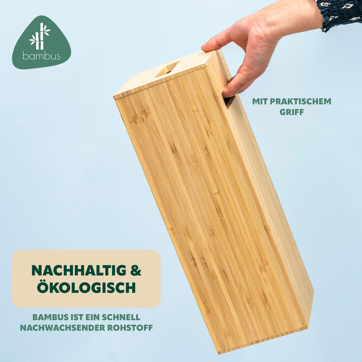 TOILETTENPAPIERHALTER, für 4 Ersatzrollen, Bambus - Braun, Holz (14.5/42/14.5cm) - eluno