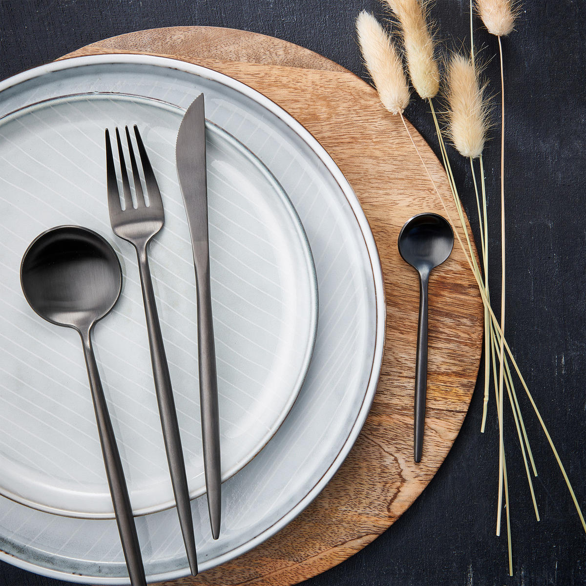 BESTECK-SET (4-tlg.) Stiletto - Schwarz, Metall - Butlers