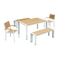 GARTENESSGRUPPE im Set - 6 -Sitzer - Aluminium - naturfarben hell, weiß - NYROS - Naturfarben, Metall - Vente-Unique