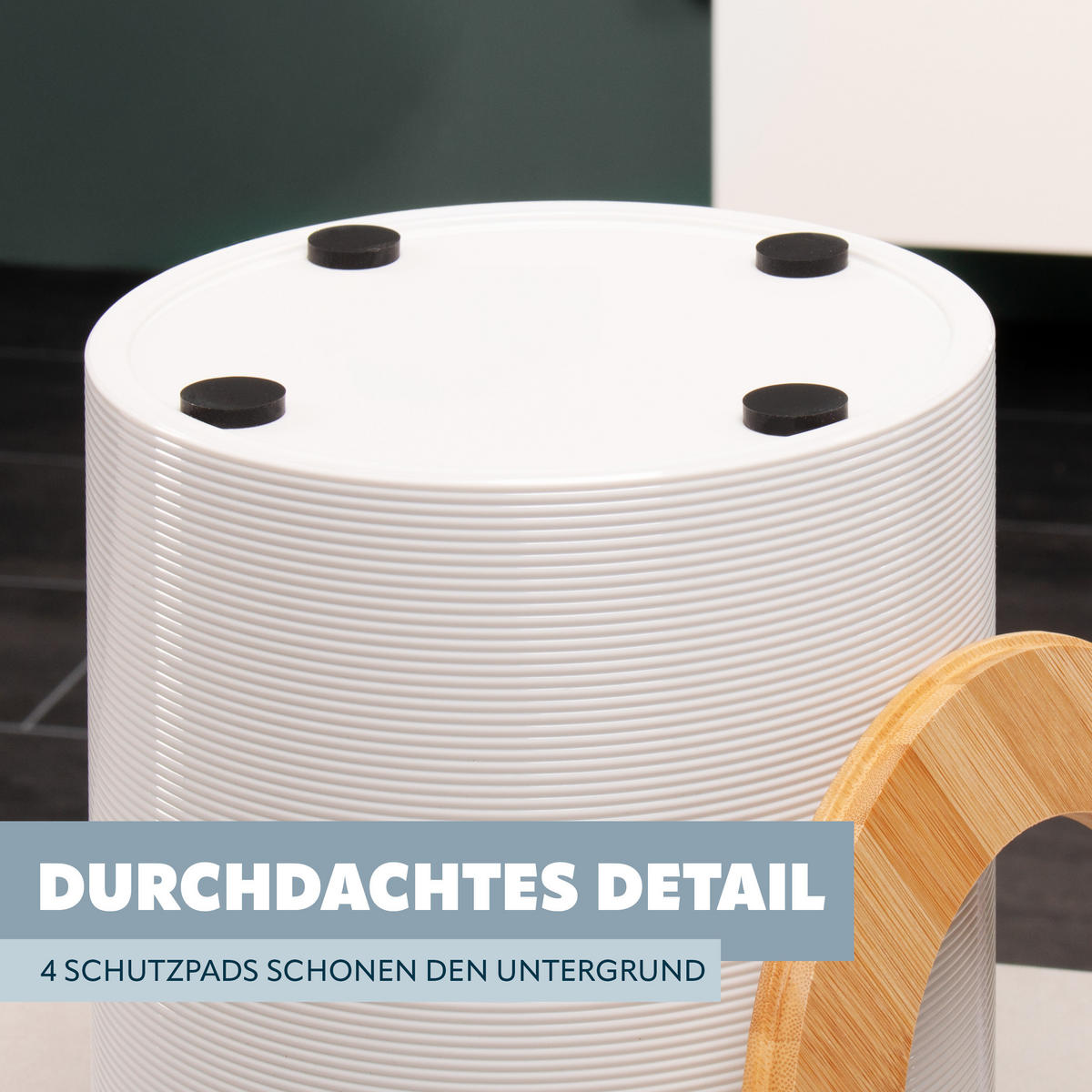 KOSMETIKEIMER SEGNO 5,5 Liter, weiß - Weiß, Kunststoff (19/24.5/19cm) - bremermann
