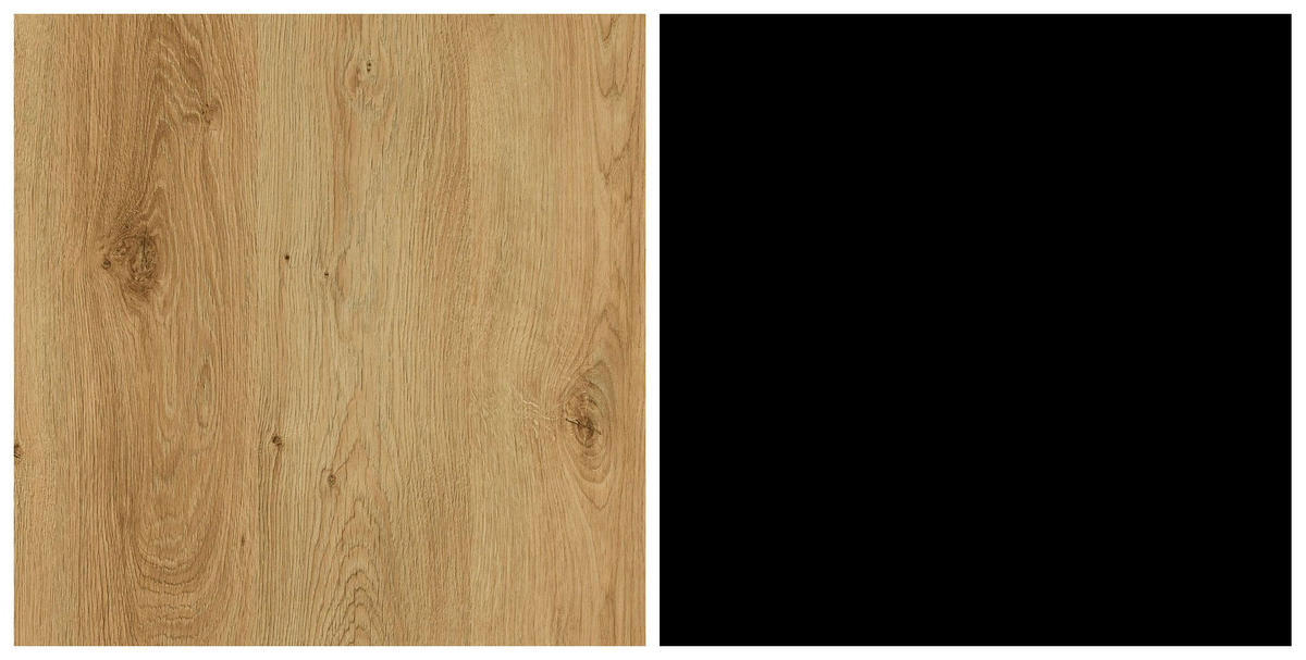 KLEIDERSCHRANK Modesto Eiche Style hell / Schwarz 92 / 55 / 196 cm - Hellbraun/Eichefarben, Holz/Holzwerkstoff (92/196/55cm) - Feldmann-Wohnen