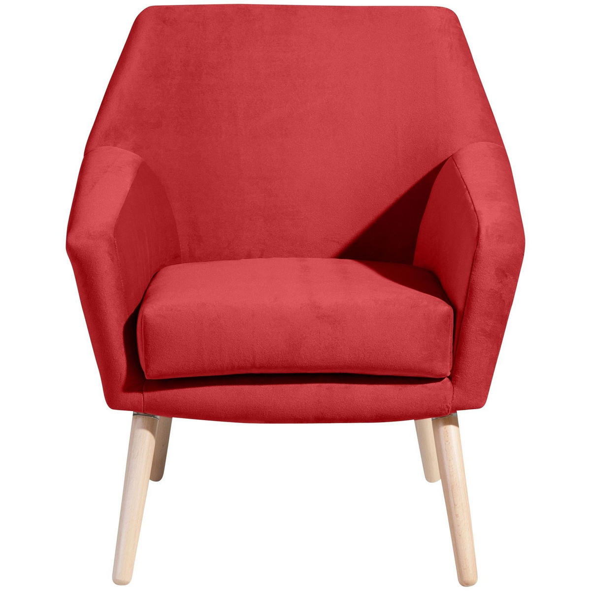 SESSEL Kachka Bezug Samtvelour Buche natur / rot - Buchefarben/Rot, Kunststoff (71/81/67cm) - 58aufmkessel