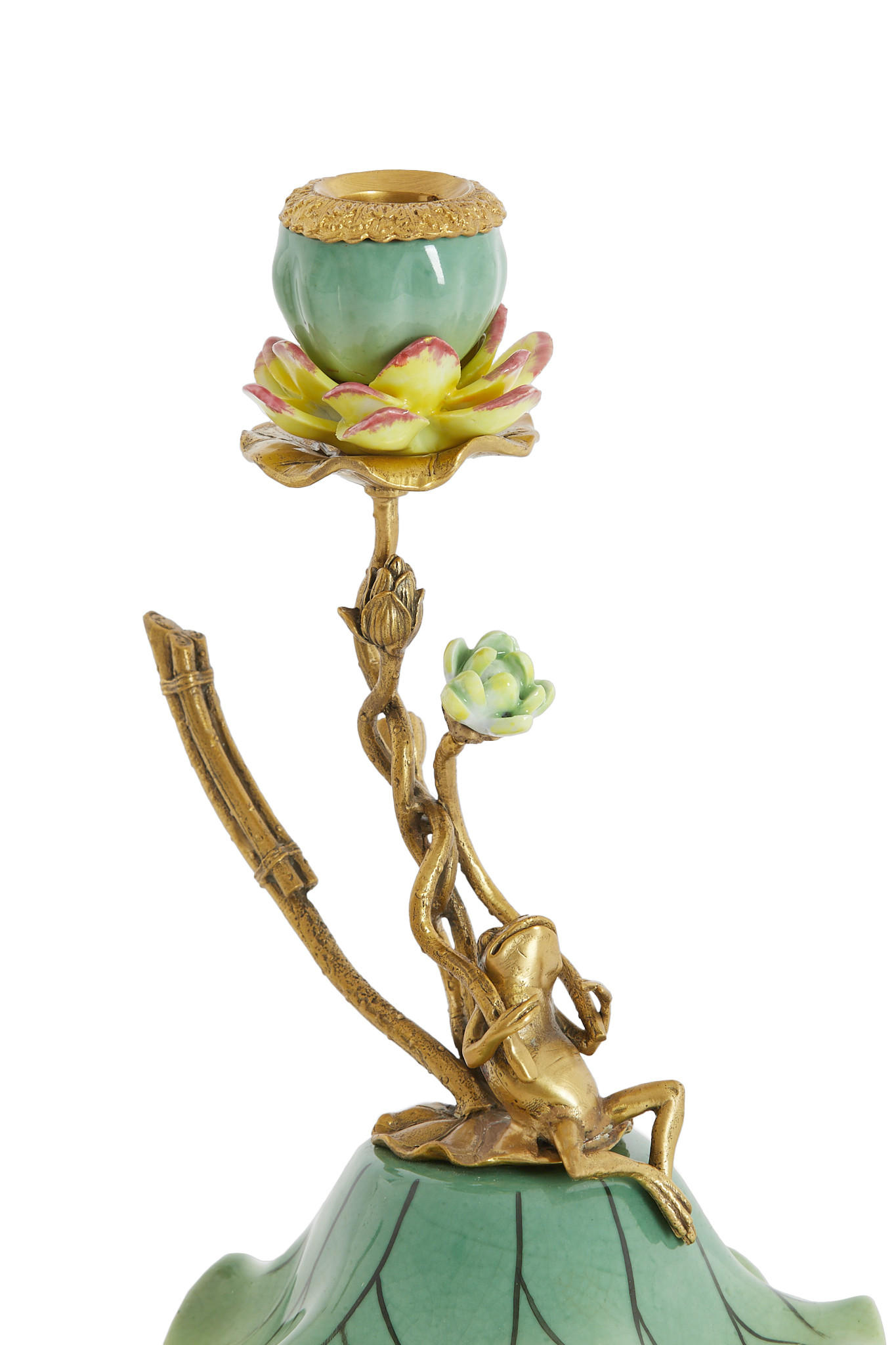 KERZENHALTER Frog Grün 17/15/25 cm - Grün, Keramik (15/25/17cm) - Light & Living