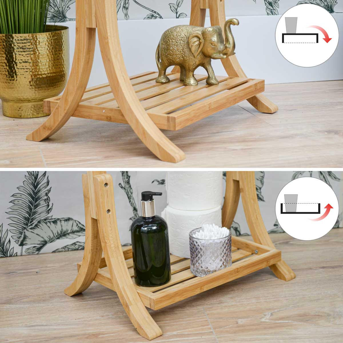 BAMBUS-HANDTUCHSTÄNDER 40x30x102 cm - Braun, Holz (30/102/40cm) - Dunedesign
