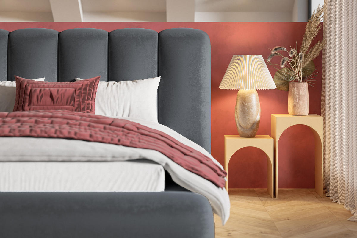 DOPPELBETT 180x200 cm Lumaro mit Dicker Schaum und Bettkasten, Dunkelgrau - Dunkelgrau, Holz/Textil (180/200cm) - Emporius