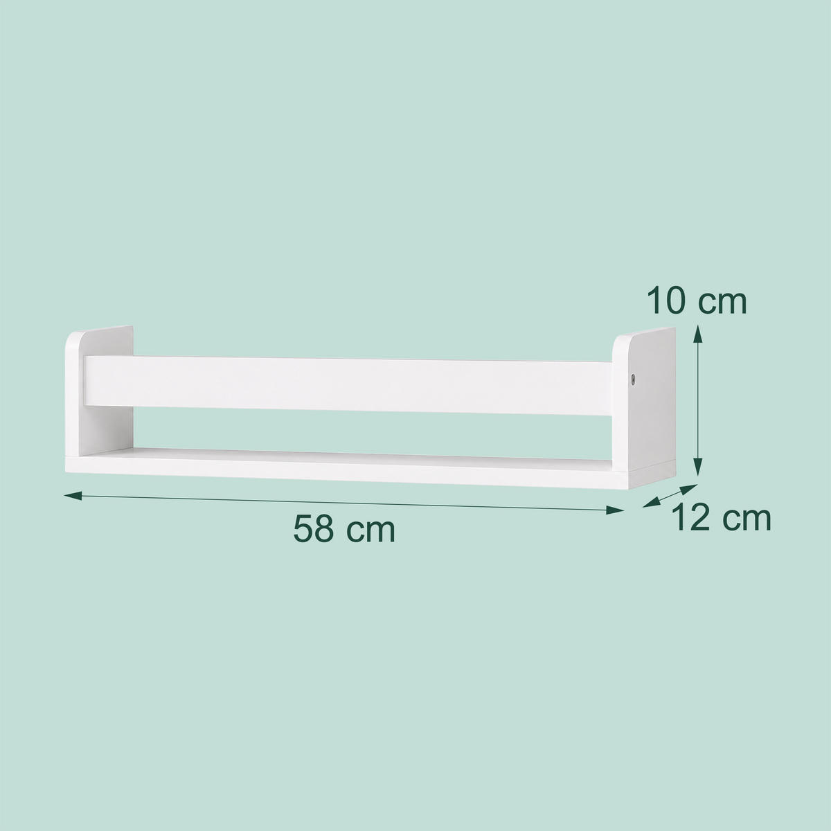 RAFT alb copii perete set-3-piese MDF - alb, compozit lemnos (58/10/12cm) - Relaxdays