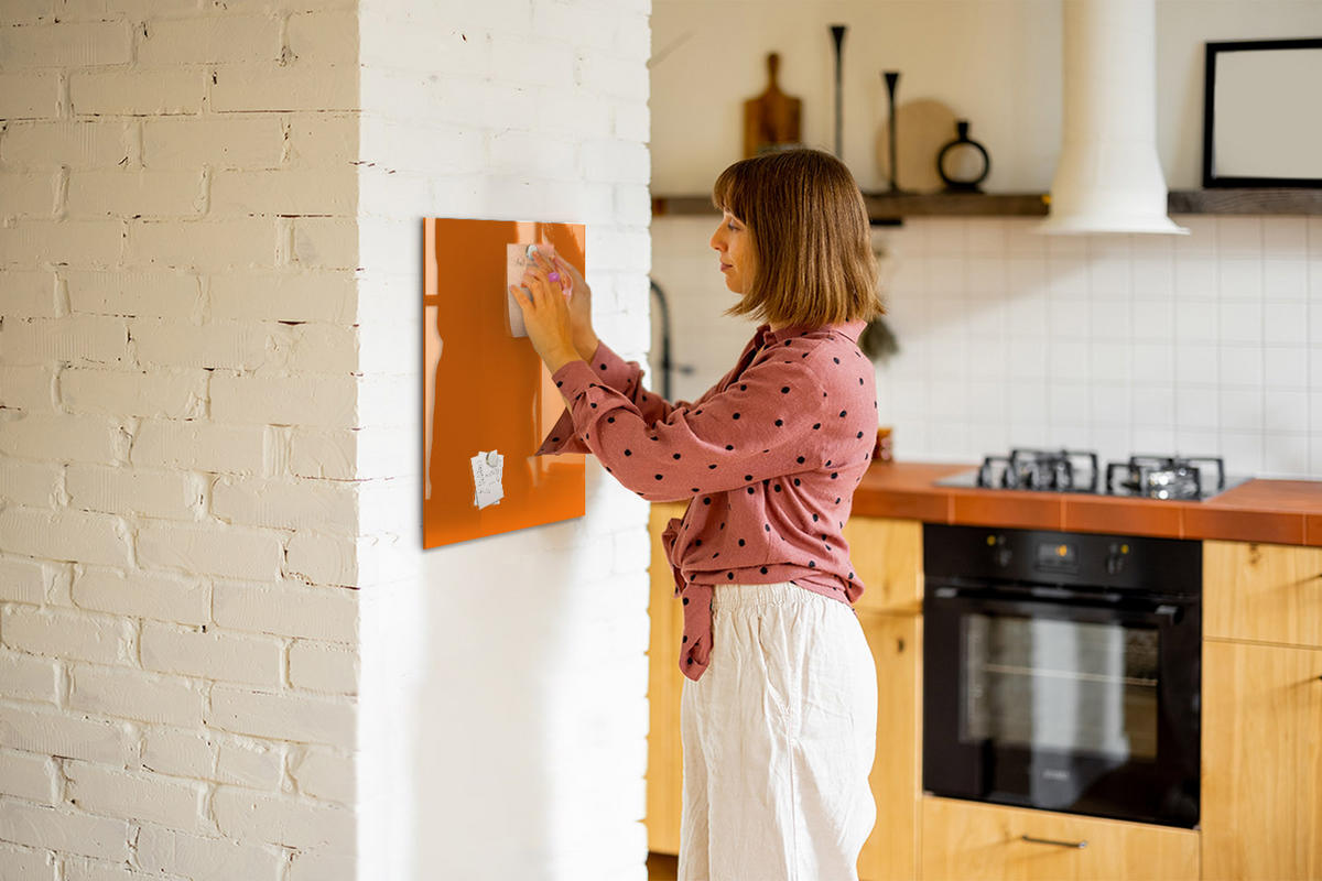 MAGNETTAFEL 40x60 Orange schwarzer Marker - Orange, Glas (40/0.4/60cm) - TULUP