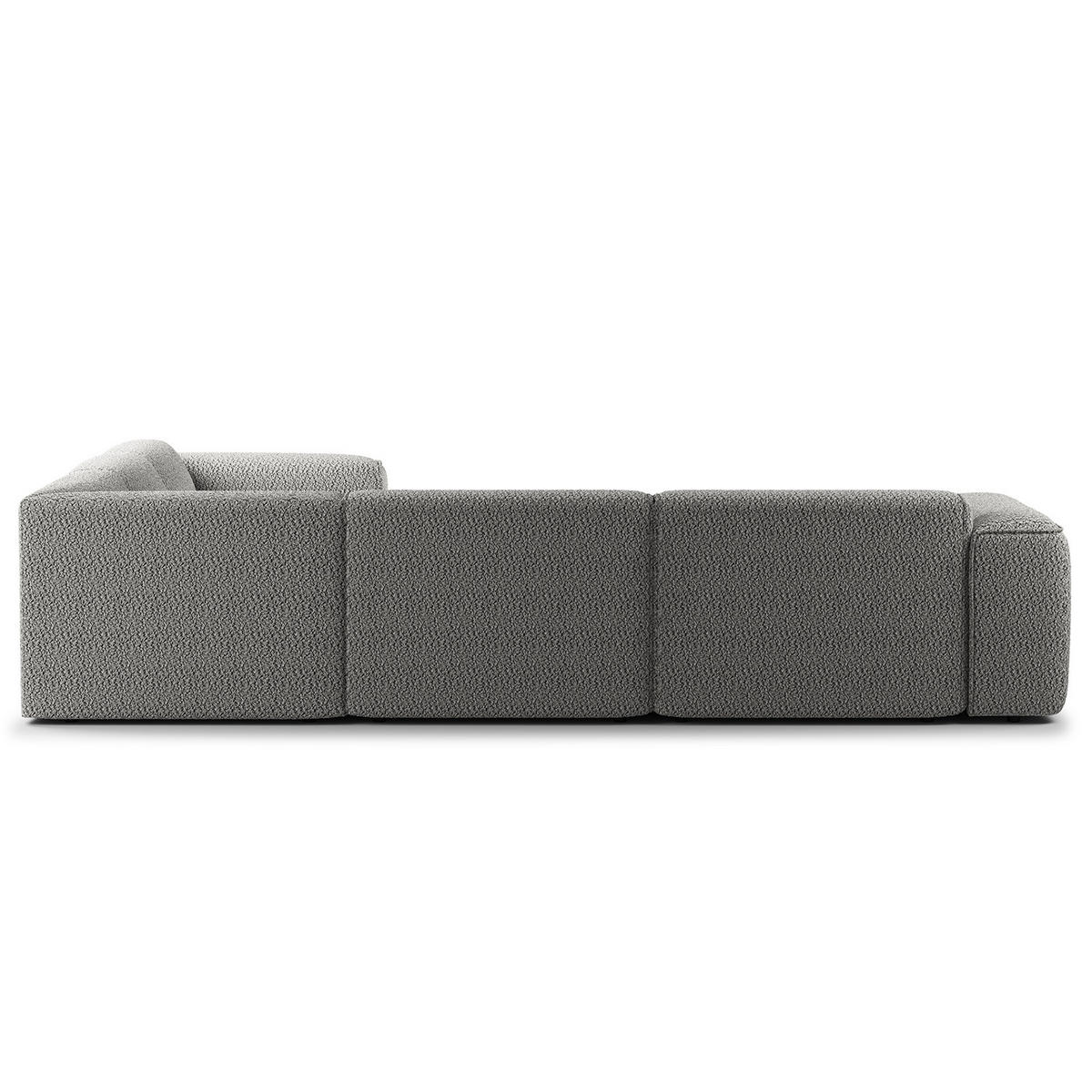 ECKSOFA mit Rundecke - Schwarz/Grau, Kunststoff/Textil (325/260cm) - home24