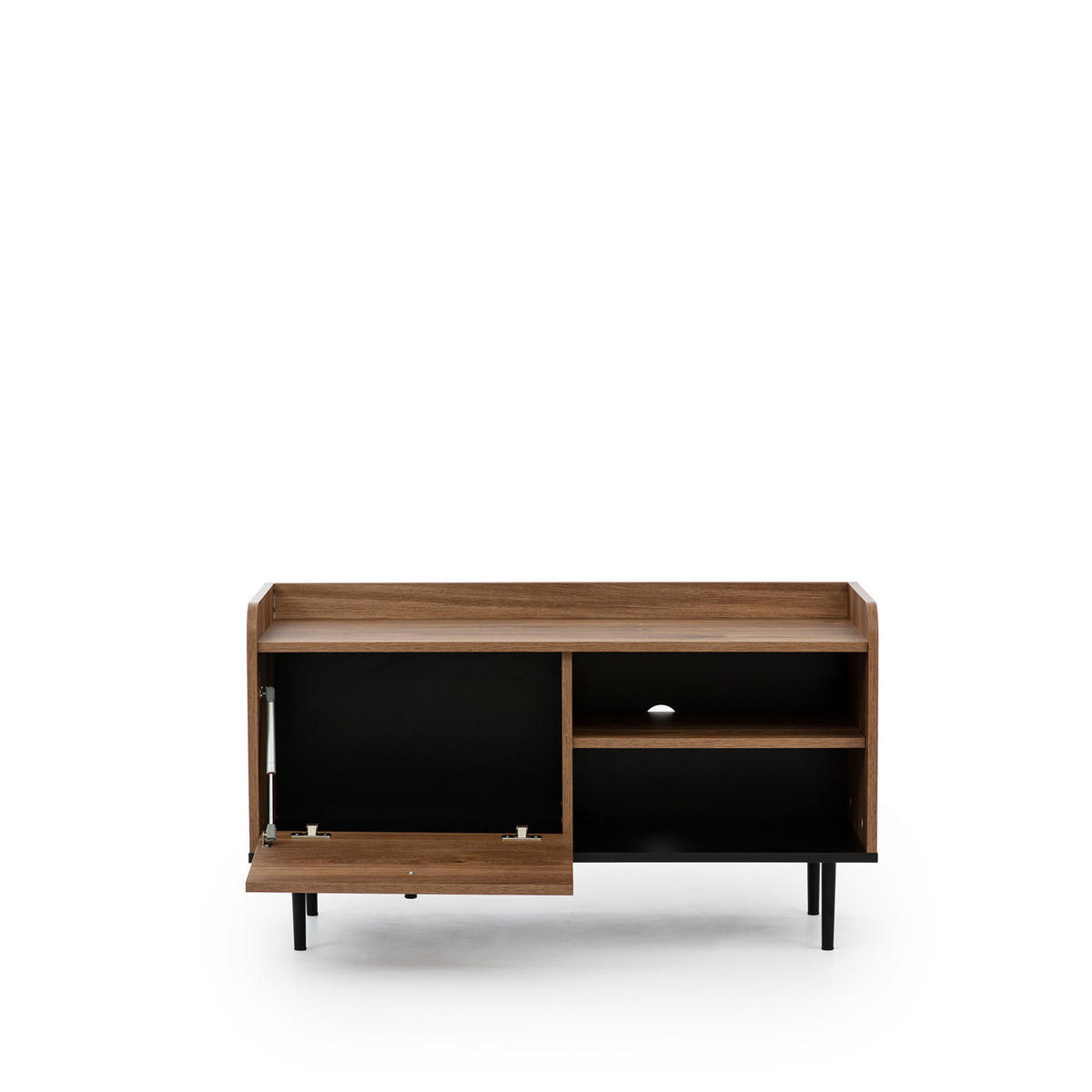 TV-LOWBOARD Nero 100 cm breite mit Metallfüße - Hellbraun/Schwarz, Holzwerkstoff/Metall (100/56/40cm) - Ravio
