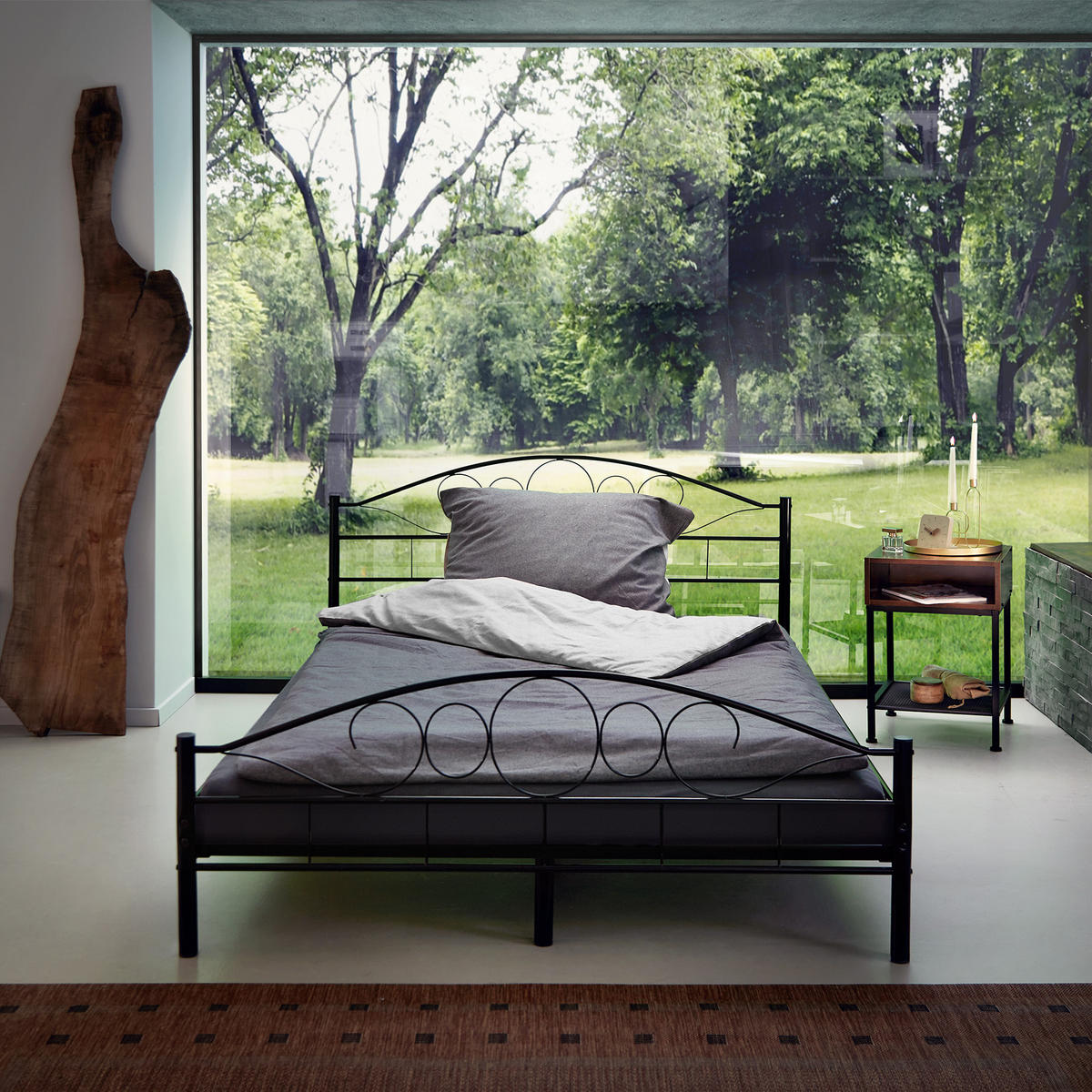 NACHTSCHRANK Harlow,40,5 x 40,5 x 59 cm,Industrial Holz dunkel, rustikal - Rostfarben, Holzwerkstoff (40.5/59/40.5cm) - tectake
