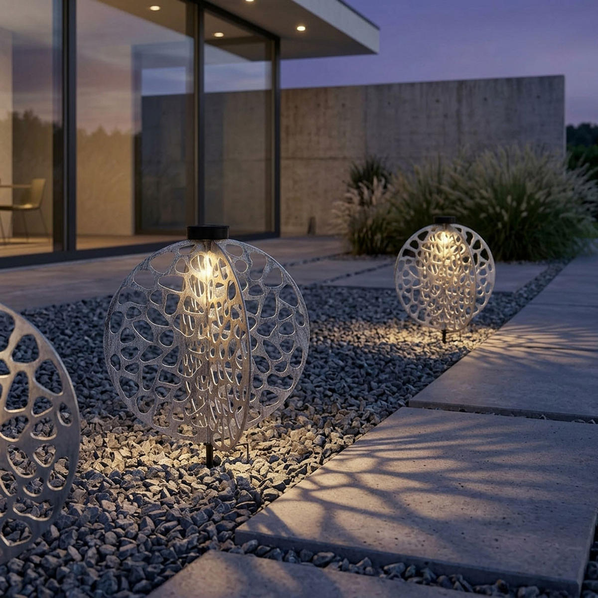 LED AUSSENLEUCHTE Metall Silber 2er Set - Silberfarben, Metall (40/40/51cm) - Globo Lighting