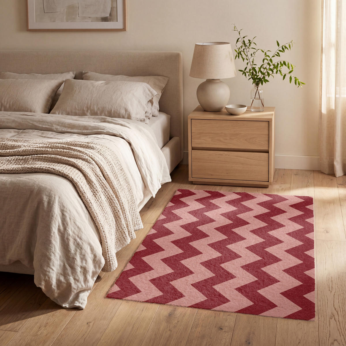 KOBERCE - Cikcak - Pruhy - Vzor - Červená - 80x120 cm - červená, textil/plast (80/0.4cm) - OnlyWow