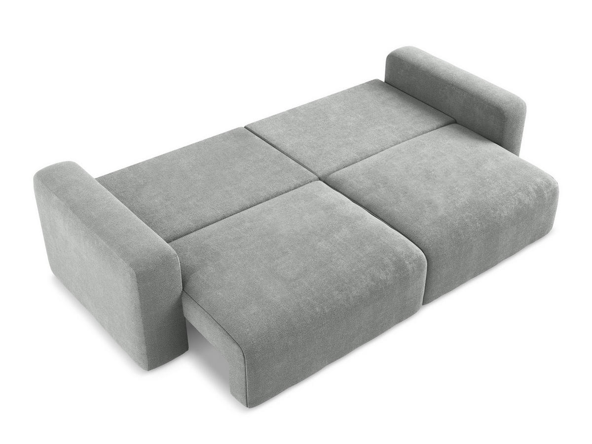3-SITZER SOFA mit Schlaffunktion Chenille Stoff Grau - Blau/Schwarz, Kunststoff/Textil (244/79/102cm) - Makamii